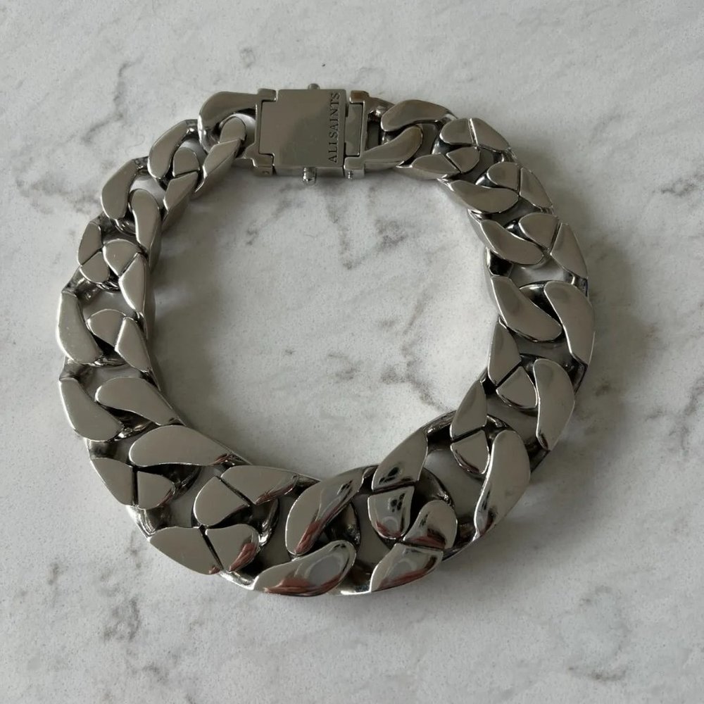Allsaints Valtari Link Necklace, Silver